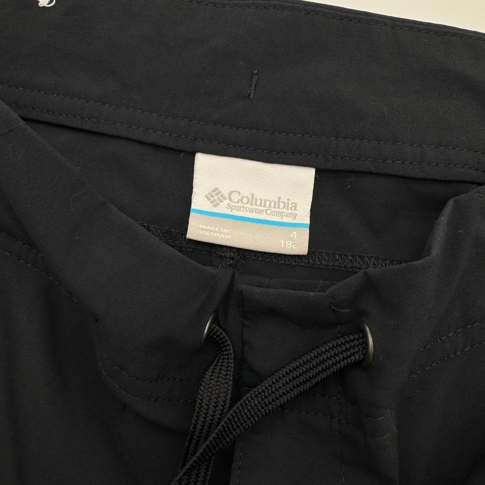 Columbia Womens Black Capri Hiking Pants Drawstring Outdoor Crop Trousers Size 4 - Picture 3 of 3